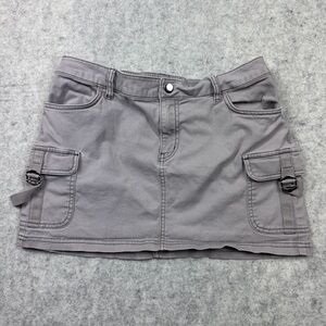 Wild Fable Skirt Women Size 8 Elastic Waist Cotton Blend Cargo Mini Gray